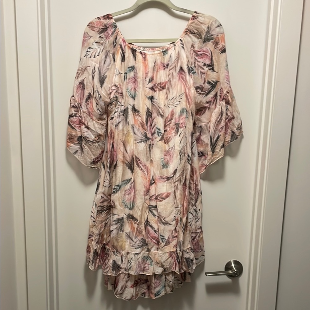 Pink Ruffled 3/4 Sleeve Blouse - Picture 4 of 5